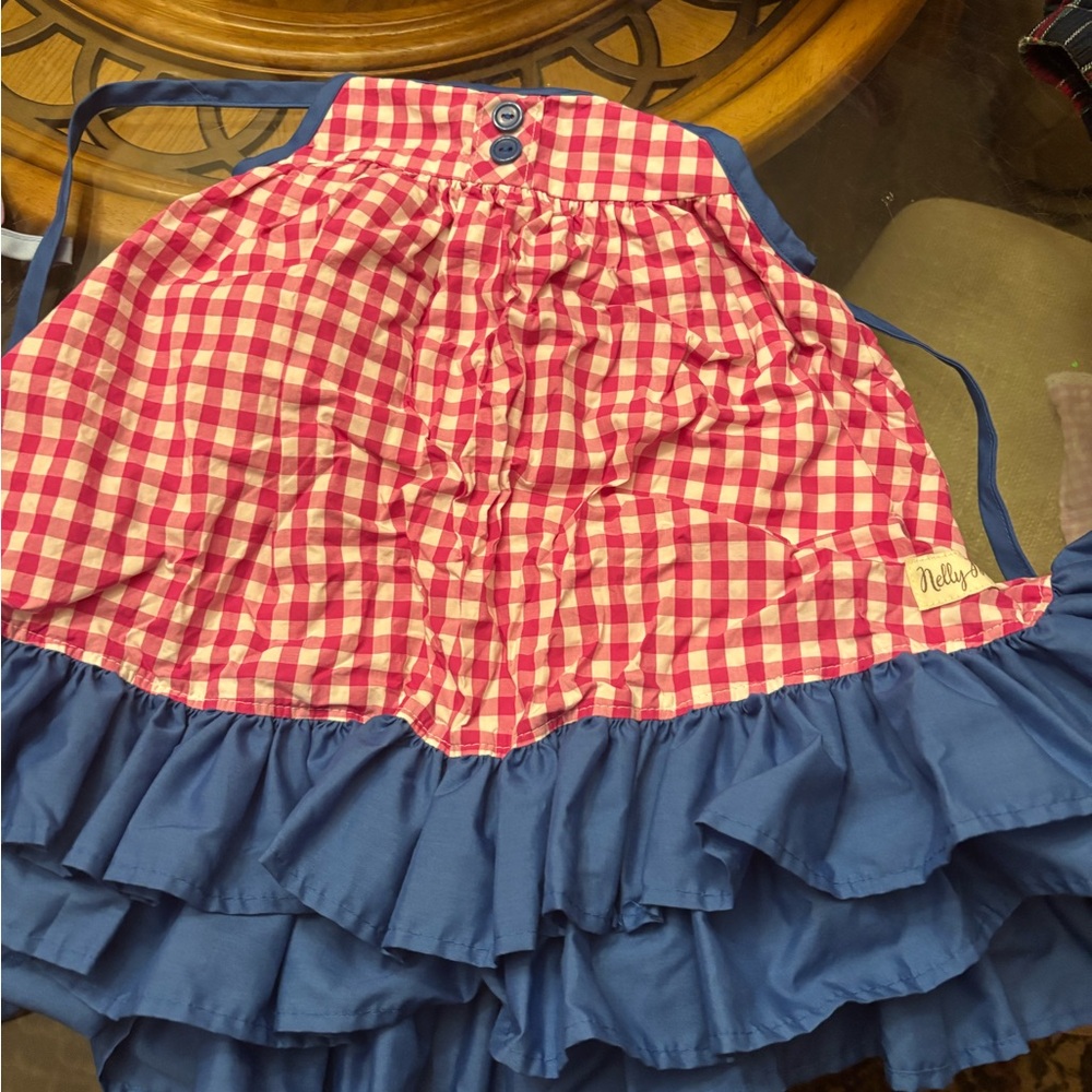 Charming A-Line Dress with Blue Ruffles